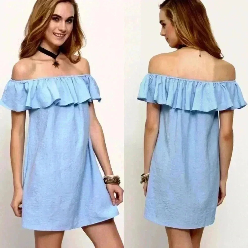 "Daisy" Ruffle Off-The-Shoulder Dress - Picture 3 of 3